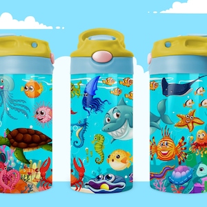 Kids Water Bottle 12 oz kind 20oz Sublimatie Png verjaardagscadeau voor Meisje jongen Skinny png, Sublimatie Digitale Download, flip top sippy cup