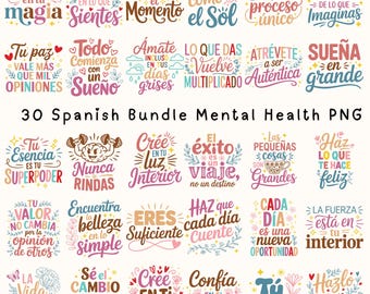 30 Spanish Motivational Quotes SVG Bundle: Inspirational Frases (Digital Download)