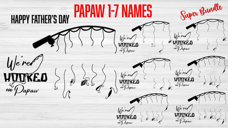 We Are Hooked On Papaw Svg Png Printable Father s Day Etsy