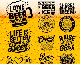 Beer Quotes SVG Bundle: Funny Sayings, Beer Lover Cut Files (Digital Download)