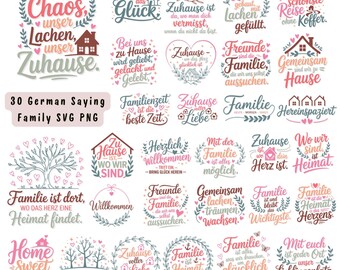 German Family Sayings SVG Bundle: Cricut & Laser Cut Files (Digital Download)