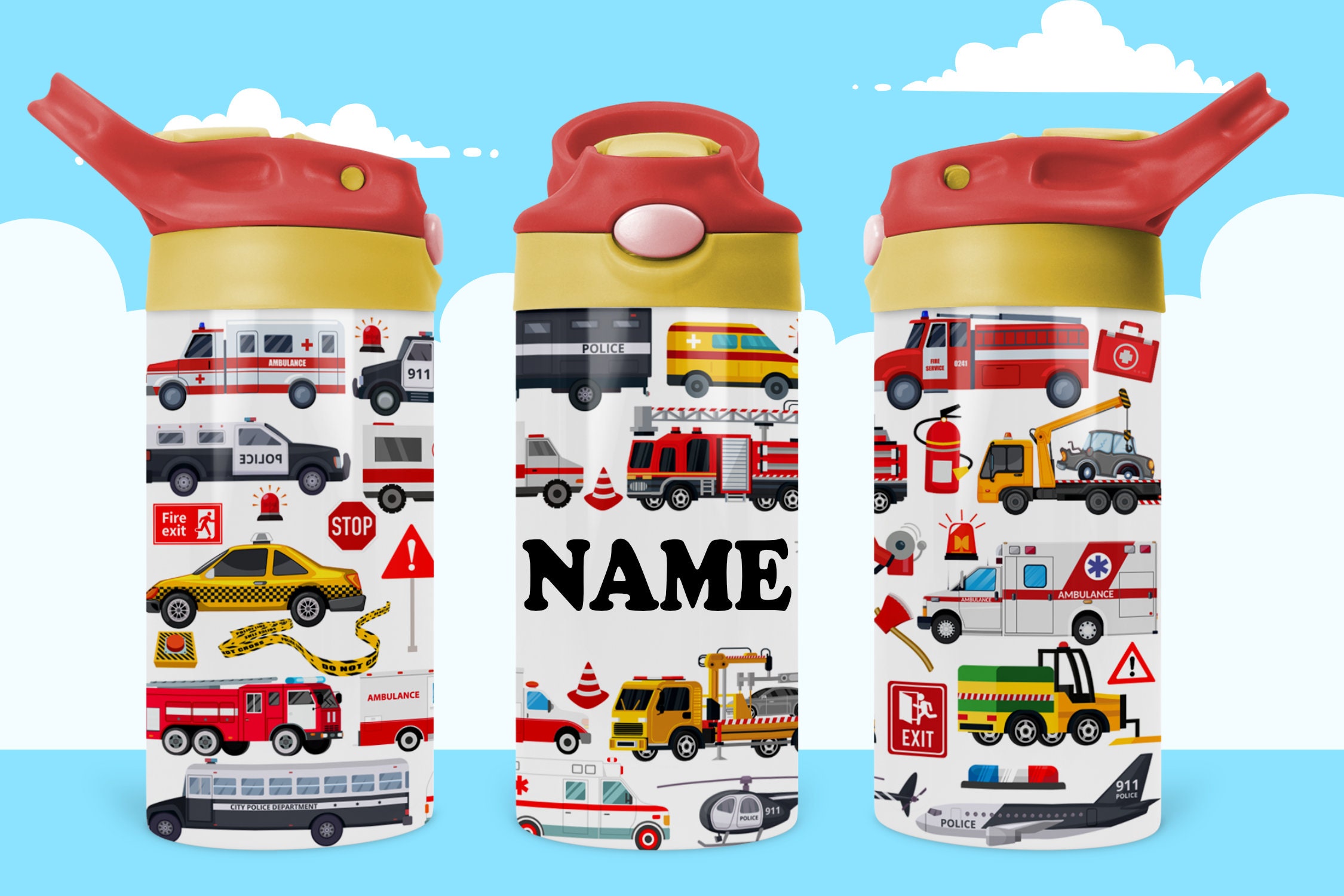 Flip Top Kids Sublimation Water Bottle Stainless Steel Kids Sippy Cup  Double-Wall Insulated Water Cup for Milk/Soda/Juice/Drinks