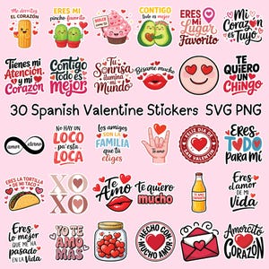 Bundle SVG San Valentín En Español Concha Mexicana Frases De Amor Para Cricut Sublimación Descarga Digital Svg Png