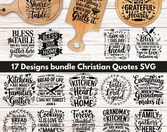 Bible Verse Cutting Board Designs: Christian SVG PNG Bundle (Digital Download)