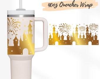 Castle Fireworks Stanley Quencher Wrap SVG | 40oz Tumbler Template (Digital Download)