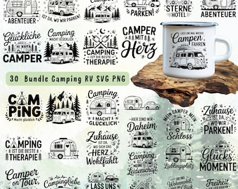 German Camping SVG Bundle: Outdoor Adventure Quotes (Digital Download)