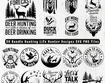 Funny Hunting Quotes SVG Bundle: Deer, Duck, Rifle Designs (Digital Download