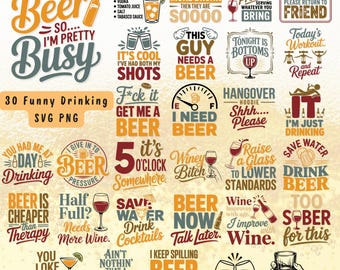 Beer Quotes SVG Bundle: Funny Sayings, Beer Lover Cut Files (Digital Download)
