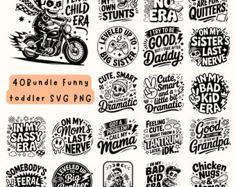 Paquete SVG de frases para niños pequeños / Diseños divertidos para niños (archivos digitales)