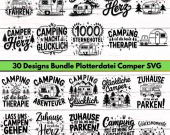 German Camping SVG Bundle: Camper Quotes (Digital Download)