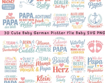 German Newborn Bundle Papa Geschenk Baby SVG (Digital Download)