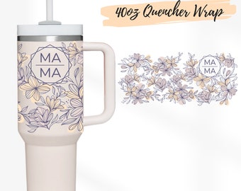 Kwiatowy wzór Stanley 40oz Tumbler Wrap: Szablon Boho SVG