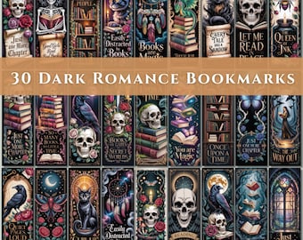 30 Dark Romance Bookmarks Romantasy Book Lover PNG (Digital Download)