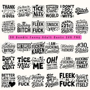 Funny Adult Quotes SVG Bundle: Sarcastic Designs for Cricut (Digital Download)