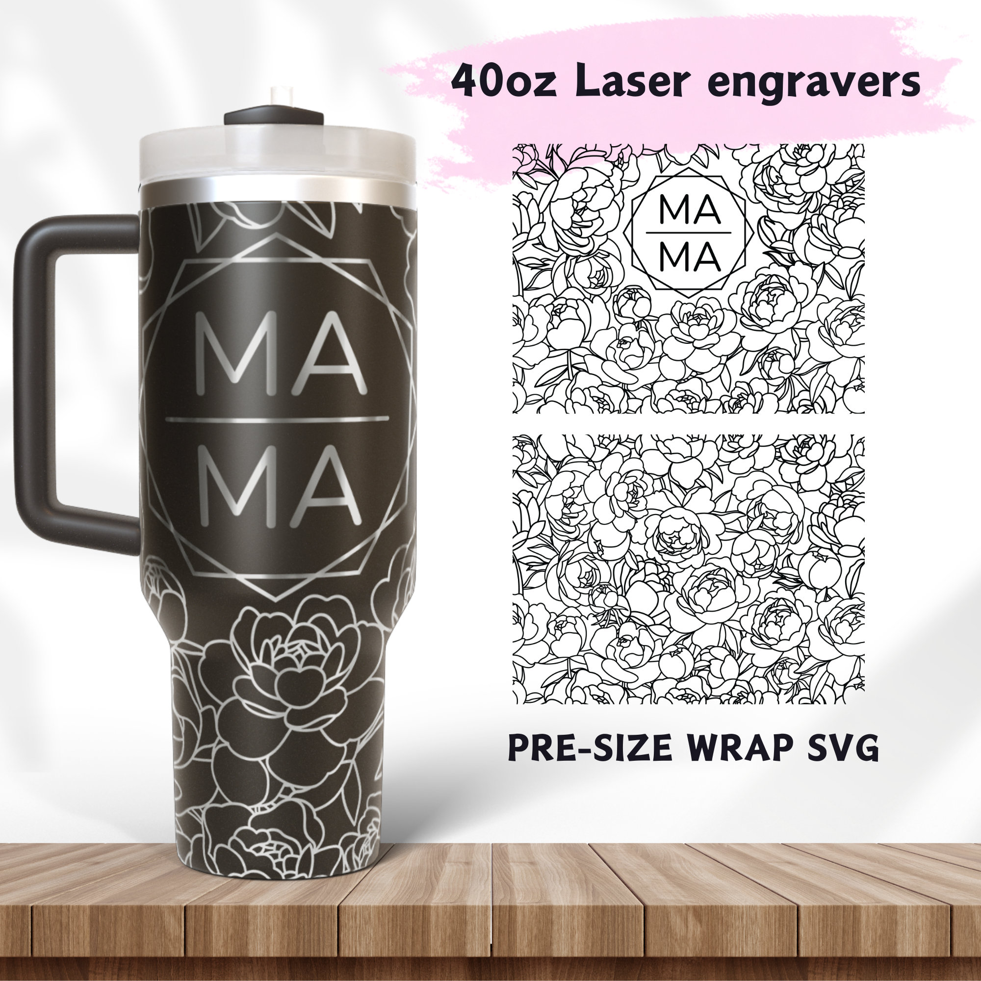 40oz Stanley tumbler - full wrap Laser engraved adventure quencher –  kikiscreationsnj