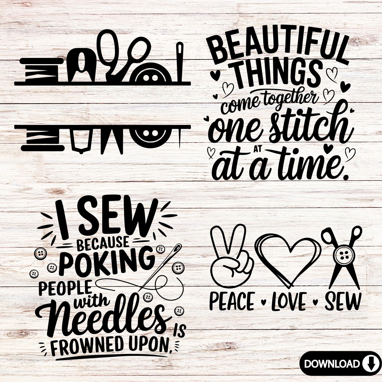Sewing SVG Bundle: 25 Crafting Cut Files (digital Download) - Etsy