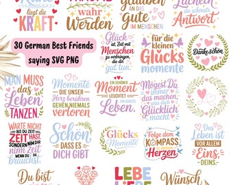 Danke Für Dich SVG PNG Bundle Deutsche Dankessprüche Sofortiger Digitaler Download Svg Png