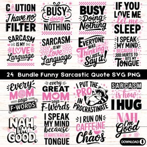 24 Sarcasm Front and Back Shirt PNG Bundle | Retro Funny Quotes Clipart | Sarcastic Designs for Adult Humor | Retro Sarcastic SVG PNG