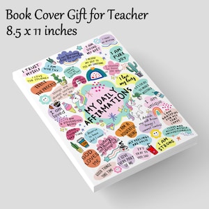 8.5 x 11 inches Notebook Journal Cover My daily Affirmations for Success Sublimation Personalization Digital Download PNG Gift idea Unicorn