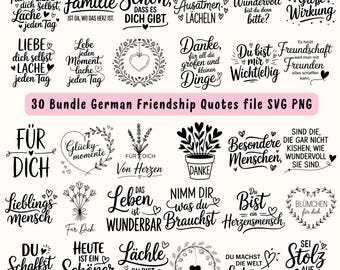 German Friendship Quotes SVG Bundle | Best Friends, Danke (Digital Download)