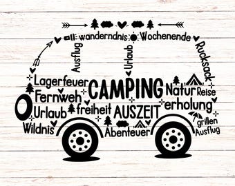 German Camping SVG Bundle: Heart Caravan RV Design (Digital Download)