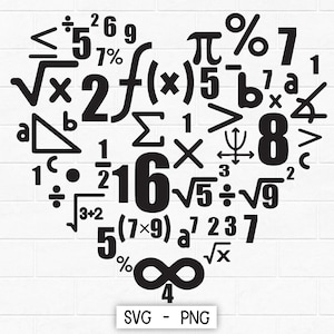 Math Heart SVG PNG,Math lover Svg,Teacher Student math, Mathematics heart svg,Mathematics Lover Design ,I love math Svg Png digital download