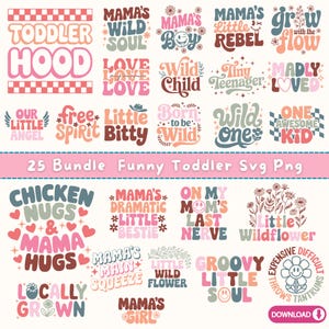 25 Bundle Toddler SVG Bundle | Funny Toddler Quotes | Cute Baby SVGs | Sassy Cricut Kids | Instant Download Craft Files Silhouette Svg Png
