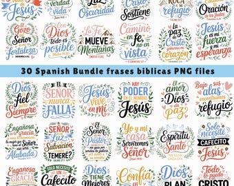30 Spaanse bijbelvers SVG-bundel: inspirerende christelijke citaten (digitale download)