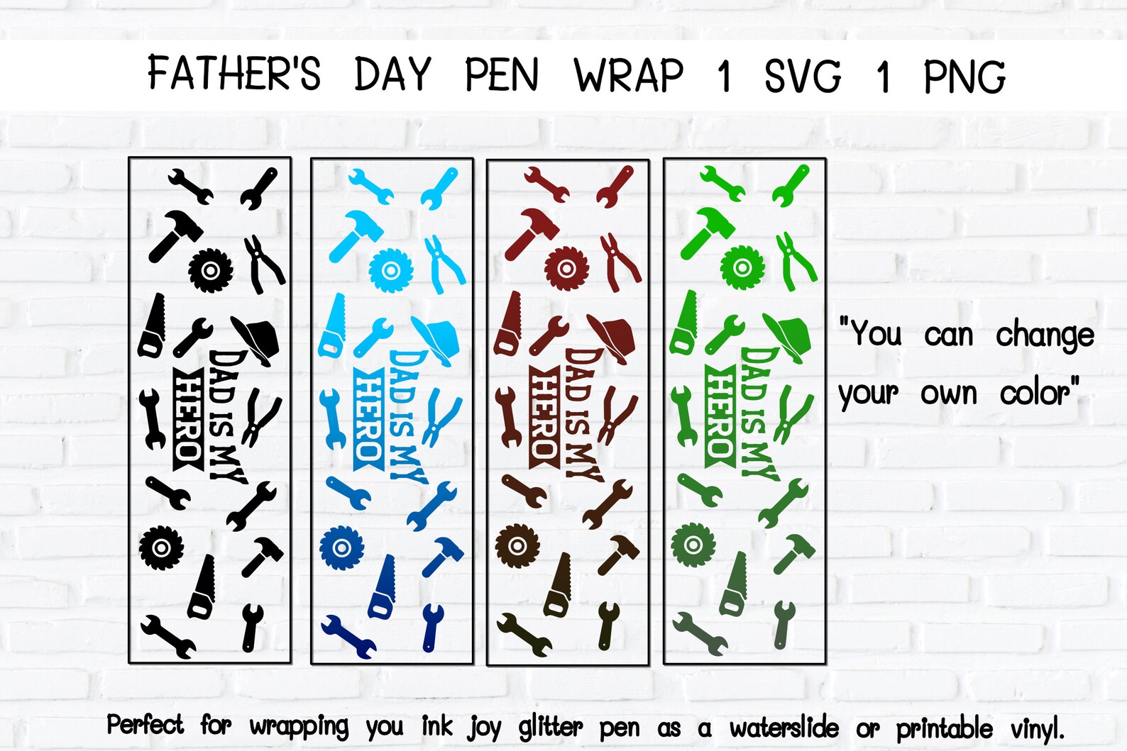 Father's Day Pen Wrap Daddy Pen Wrap Glitter Pen Wraps Etsy