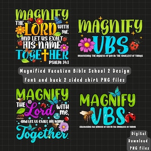 2 Files Magnified Vacation Bible School 2025 | Christian Faith Theme for VBS  | Bible Summer Camp VBS 2025, Bible Verse PNG Digital Download