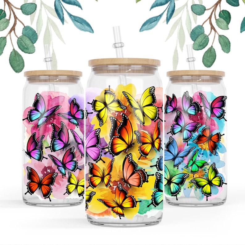 2 Png File 16 Oz Libbey Glass Can Tumbler Sublimation Design Etsy