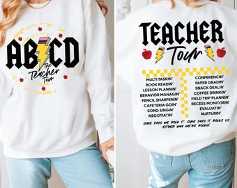 Retro Teacher Tour Png, ABCD Teacher Tour Png, Funny Teacher Png, End of Year Png, Teacher Gift, Kindergarten Teacher Png, Elementary School