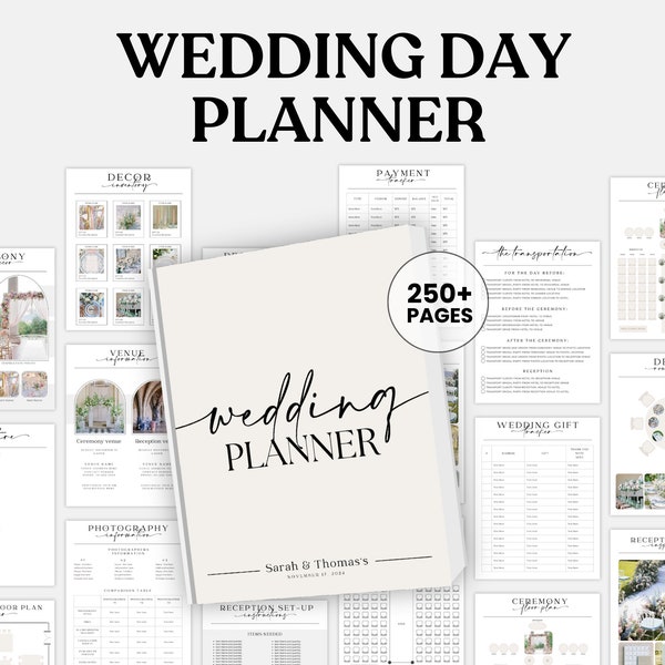 The Ultimate Wedding Day Binder Template, Wedding Planner,Canva Edit, Wedding Template, Instant Download, Digital Template, Printable