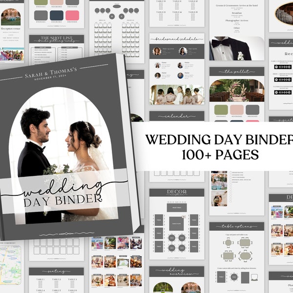 The Ultimate Wedding Day Binder Template, Wedding Planner,Canva Edit, Wedding Template, Instant Download, Digital Template, Printable