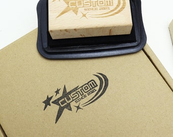 Custom Packaging Stamp,Custom Logo Stamp,Personalized Stamp,Large Business Stamp,Wooden Stamp for Bags,Rubber Stamp for Boxes