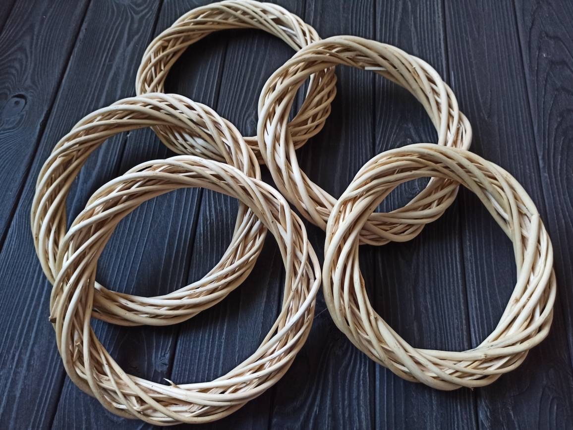 Marrywindix 4 Ghirlande Di Vite Naturali 25 Cm - Base Per Decorazioni Fai-da-Te, Rustiche Per Matrimoni E Natale