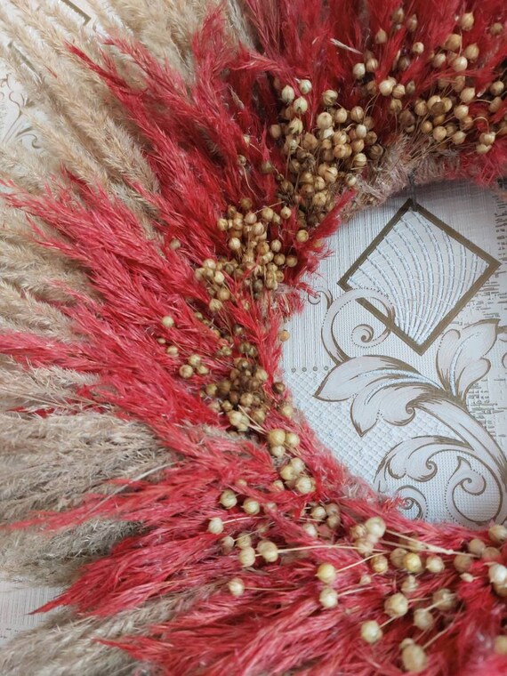 30 Erbe Pampa Artificiali Blu - Decorazione Boh&eacute;mien Per Casa, Vasi E Centrotavola