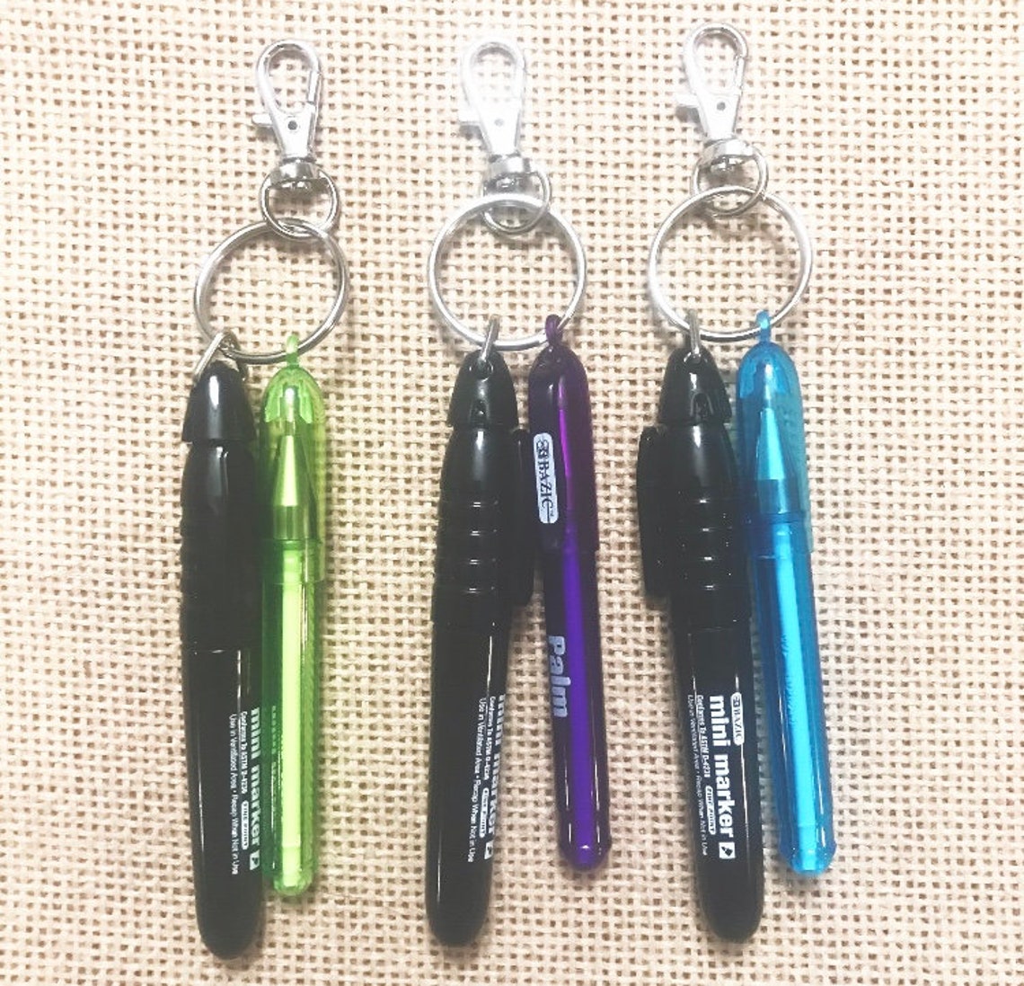 Pen & Sharpie Keychain Keychain Pen Keychain Sharpie Badge Etsy