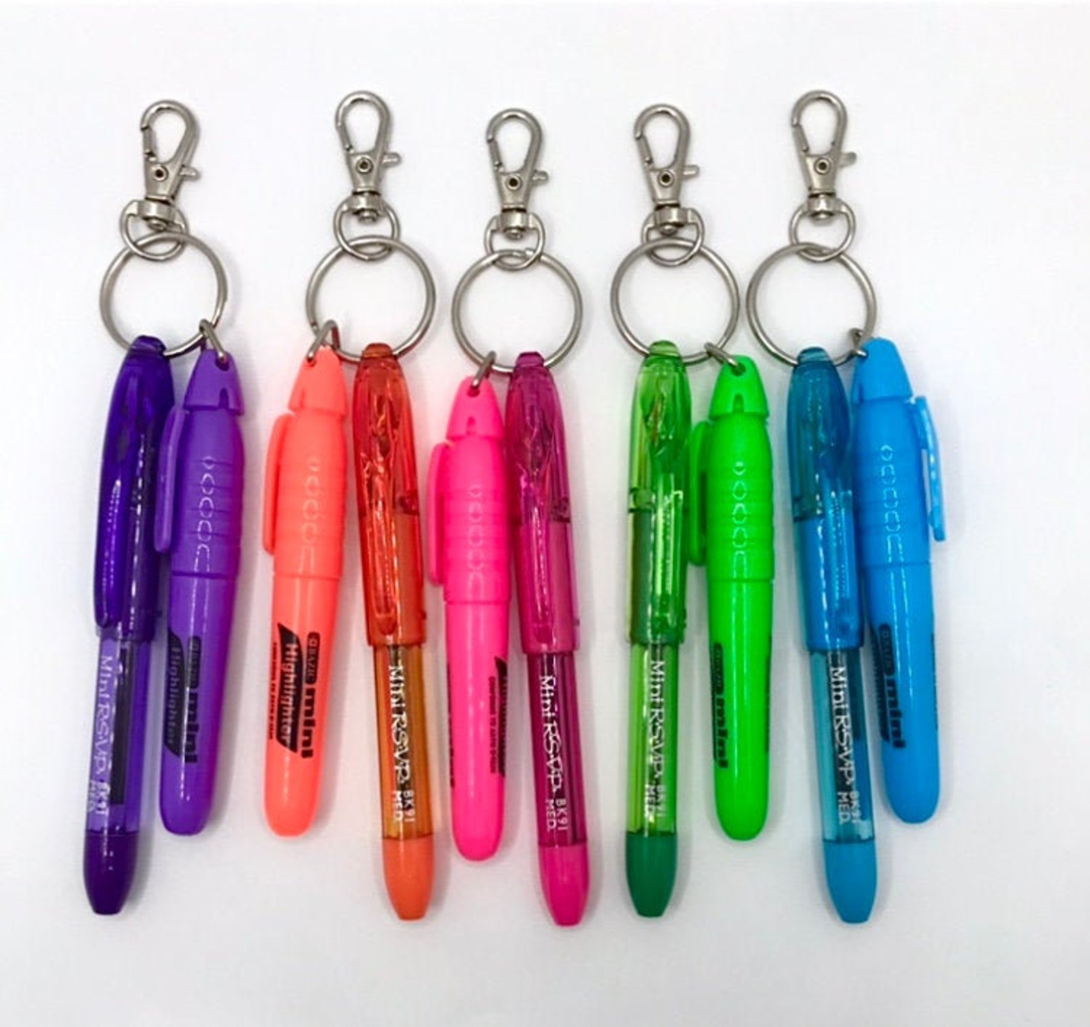 Pen & Highlighter Keychain Keychain Pen Keychain Etsy