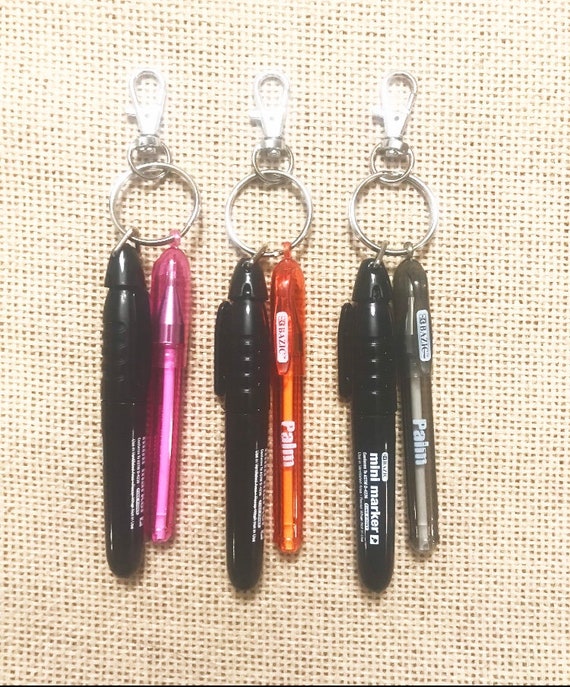 Pen & Sharpie Keychain Keychain Pen Keychain Sharpie Badge Etsy