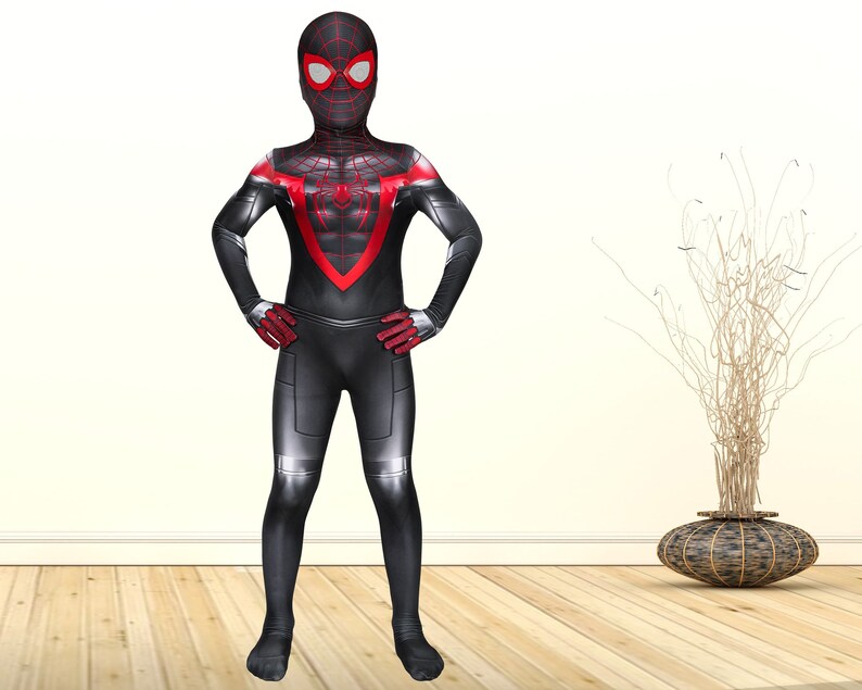 Spider-Man Miles Morales PS5 Costume Cosplay Suit Kids Outfit