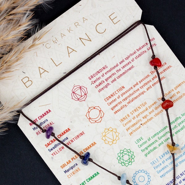 7 Chakra necklace men or women/Raw crystal necklace/Chakra jewelry/Balancing crystal/Spiritual jewelry/Gift/Yoga/Healing/Meditation/Gemstone