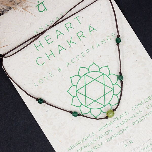 Heart Chakra crystal necklace/Peridot & green agate necklace/Spiritual jewelry/Yoga/Dainty peridot jewelry/Heart Chakra jewelry/Rope jewelry