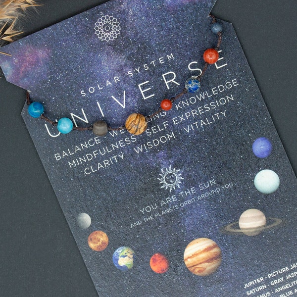 Solar System bracelet/Planet bracelet/Space bracelet/Galaxy bracelet/Space lover gift/Solar system jewelry/Planets/Jupiter/Earth/Saturn/Bead