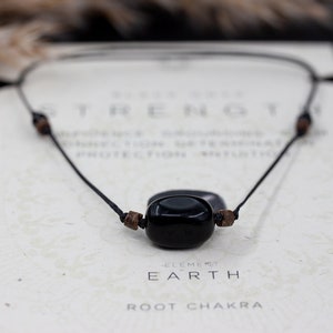 Onyx Necklace Men/black Cord Crystal Necklace/root Etsy