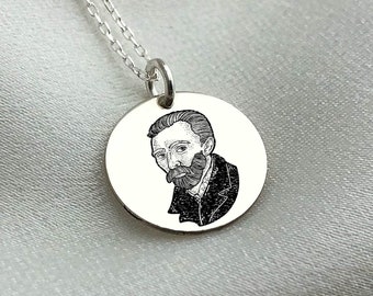 Collana Vincent van Gogh in argento di Vincent van Gogh, collana pittore, collana artista