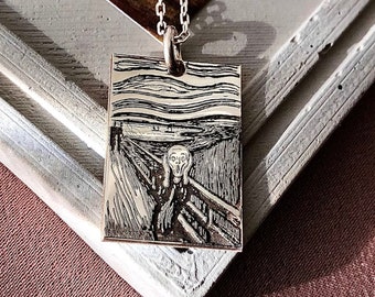 Scream artwork Edvard Munch necklace silver by Edvard Munch necklace