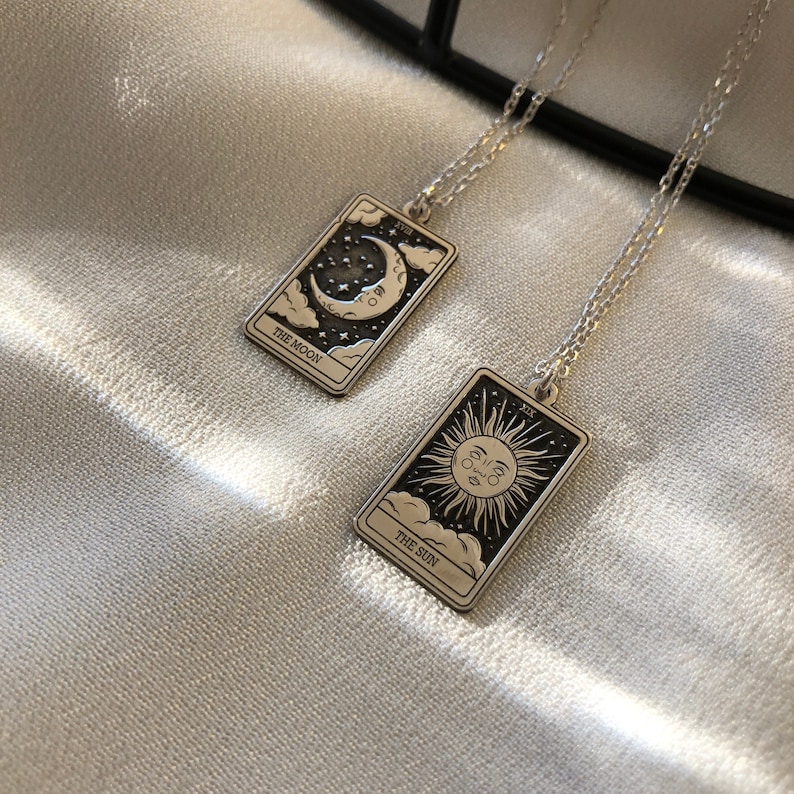 Which Spiritual Jewelry Collections do you want? 9 Tarot Cards Necklace Silver Tarot Necklace Lovers Tarot Necklace The Devil Tarot Necklace image 1