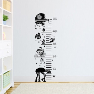 Wachstums-Chart Aufkleber Star Wars Messlatte selbstklebend Messlatte Wandaufkleber Messlatte für Kinder