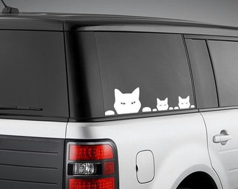 Winking Kitty Cat Car Truck Bumper Window Boat JDM Fun 7" Vinyl Decal Sticker 